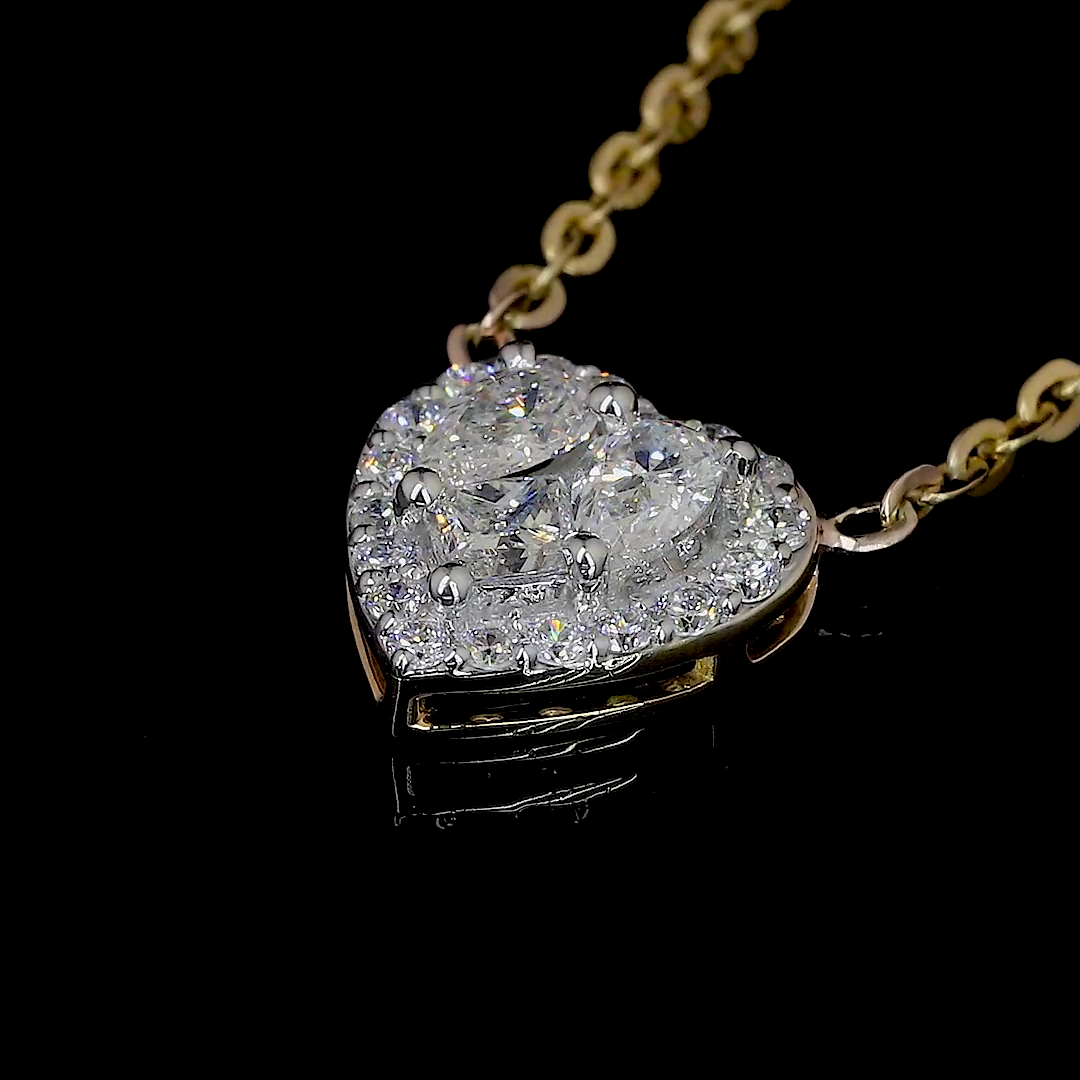 Brilliant Cluster Heart Diamond Pendant