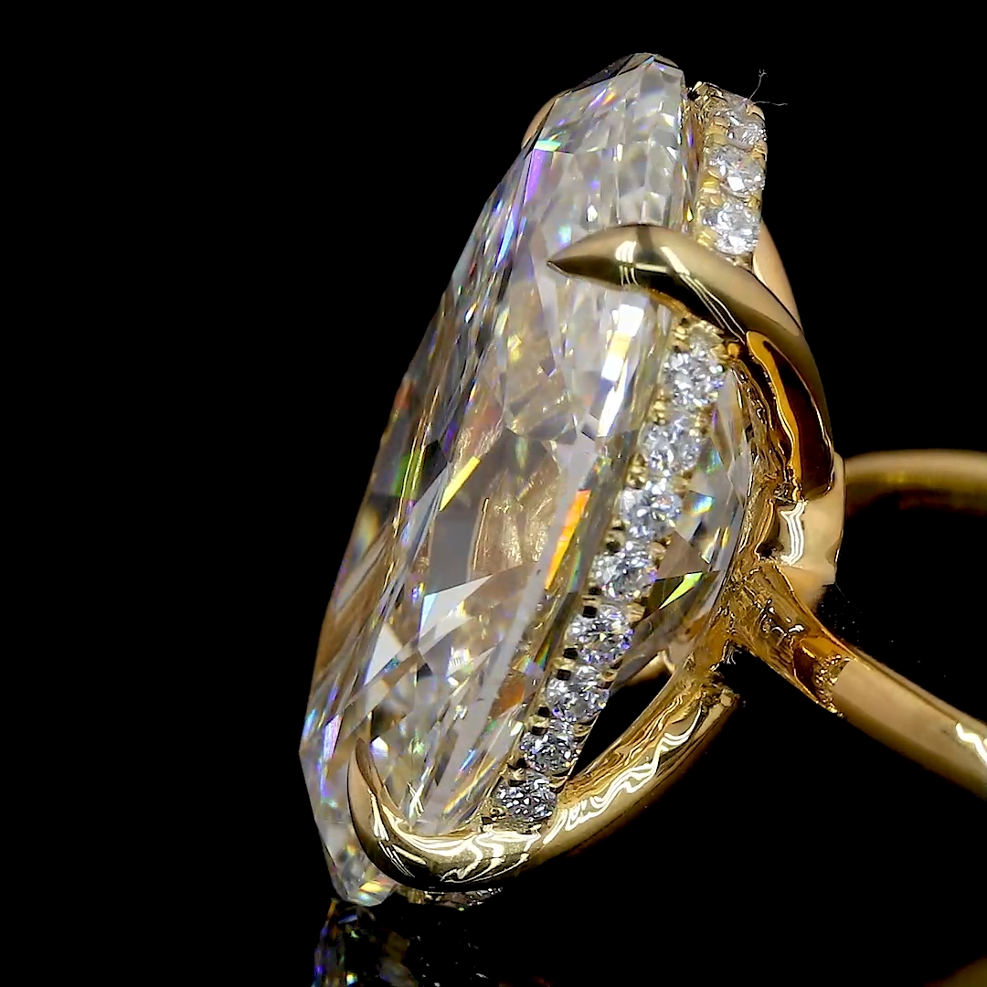 Oval-Cut Diamond Hidden Halo Ring