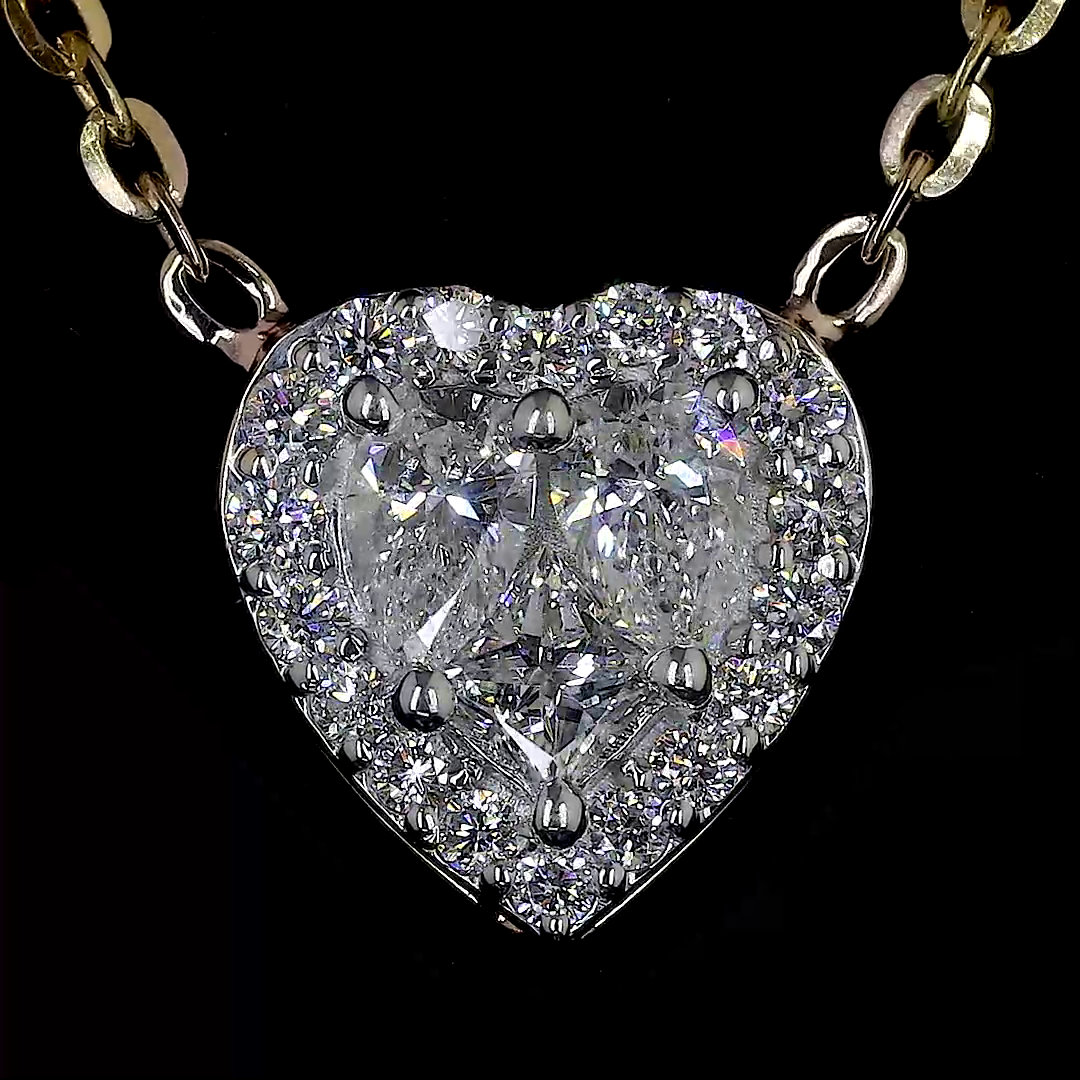 Brilliant Cluster Heart Diamond Pendant