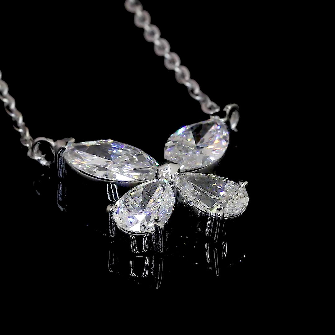 Diamond Butterfly Pendant in 18K White Gold