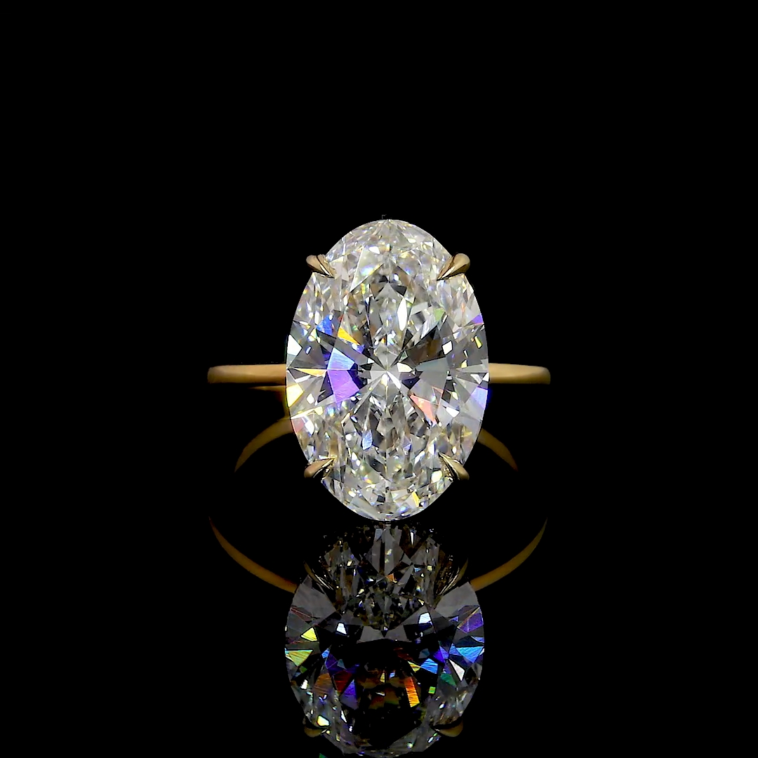 8-Carat Oval Diamond Ring with 0.43ct Round Diamonds