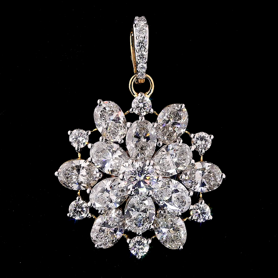 Floral Cluster Diamond Pendant