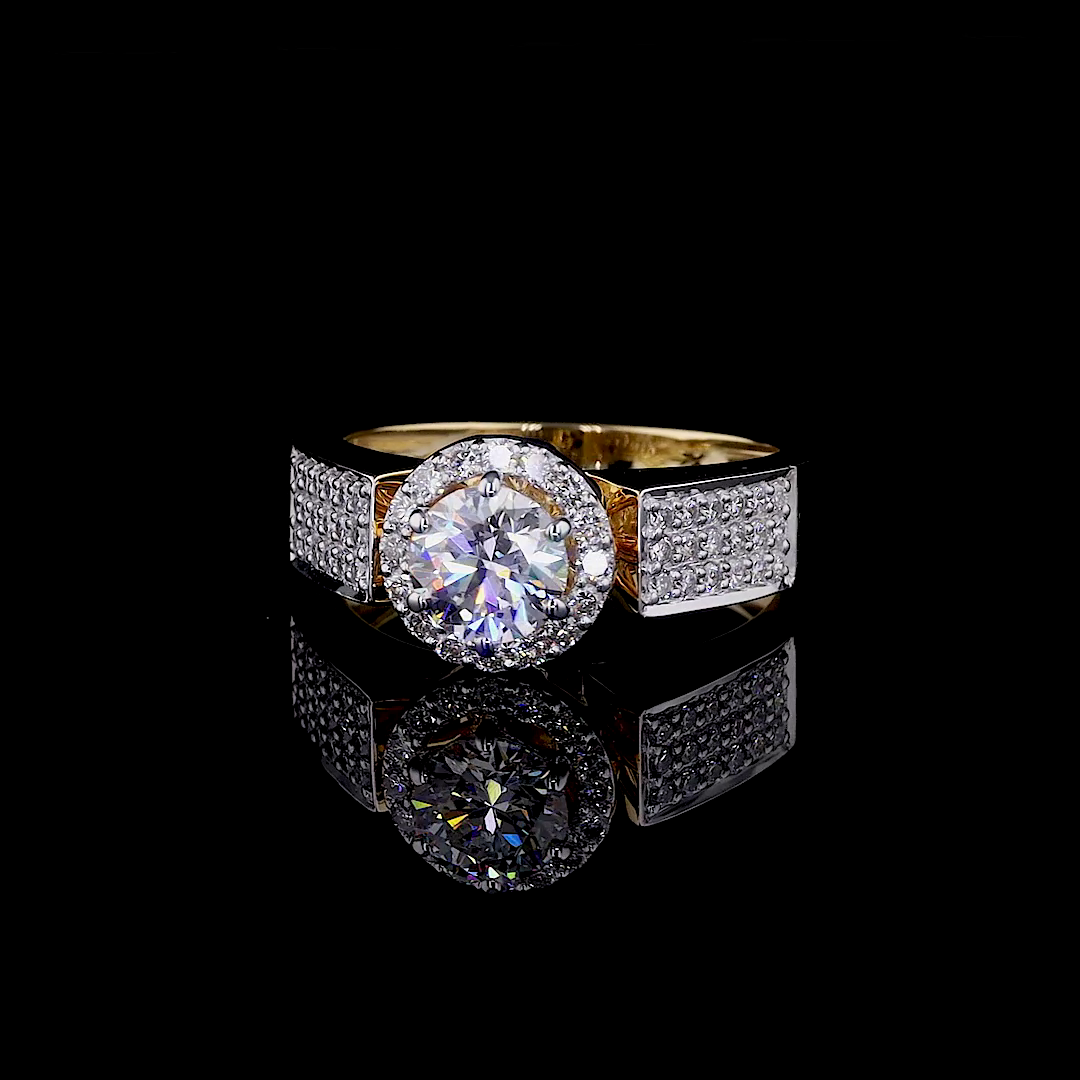 Round Halo Solitaire Diamond Ring