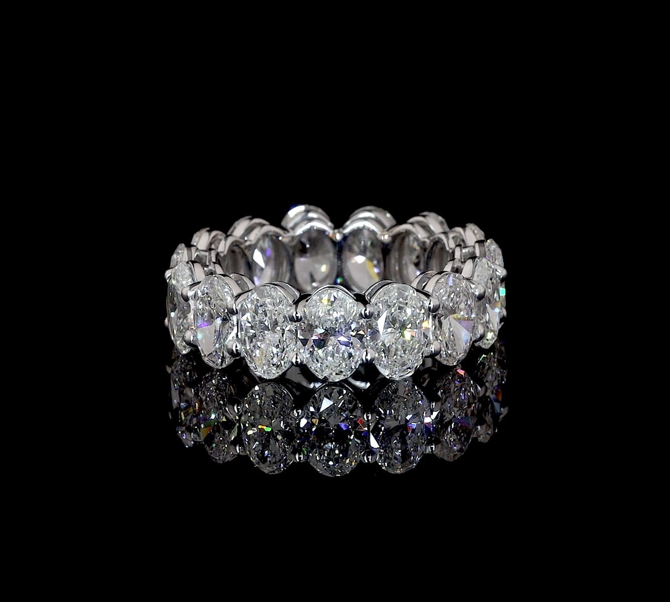 Oval Cut Diamond Eternity Band in White Gold