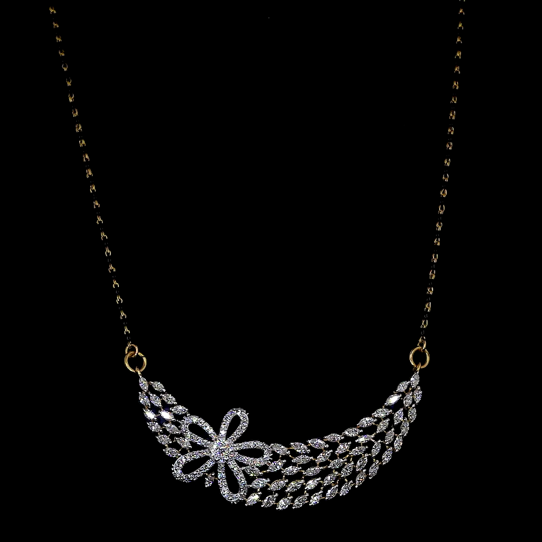 Graceful Diamond Floral Pendant