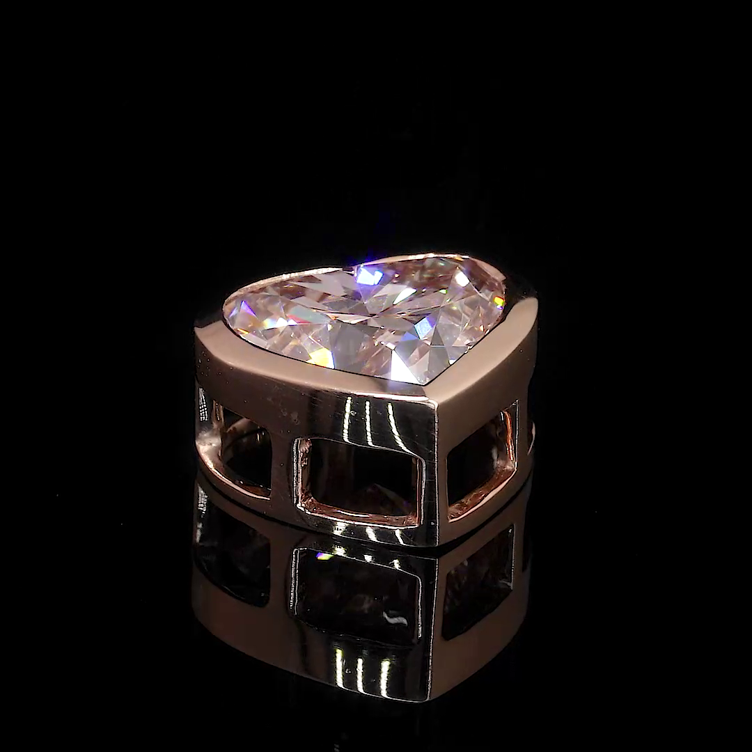 Heart Diamond Pendant in 18K Rose Gold