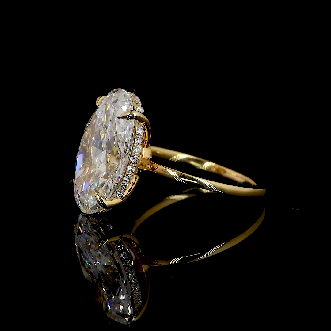 Oval-Cut Diamond Hidden Halo Ring