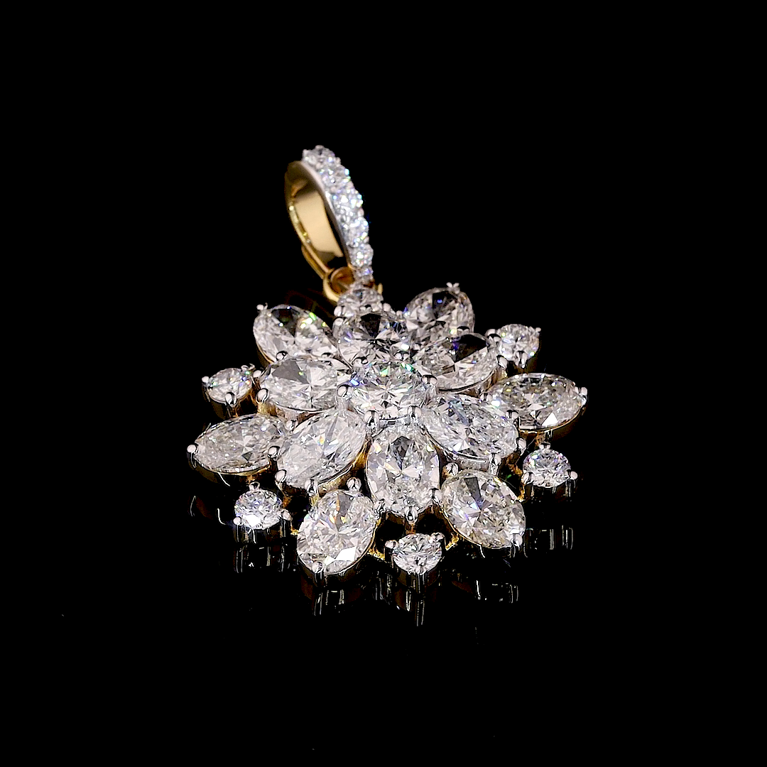 Floral Cluster Diamond Pendant