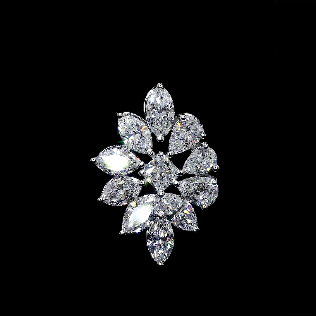 Exquisite Diamond Floral Pendant