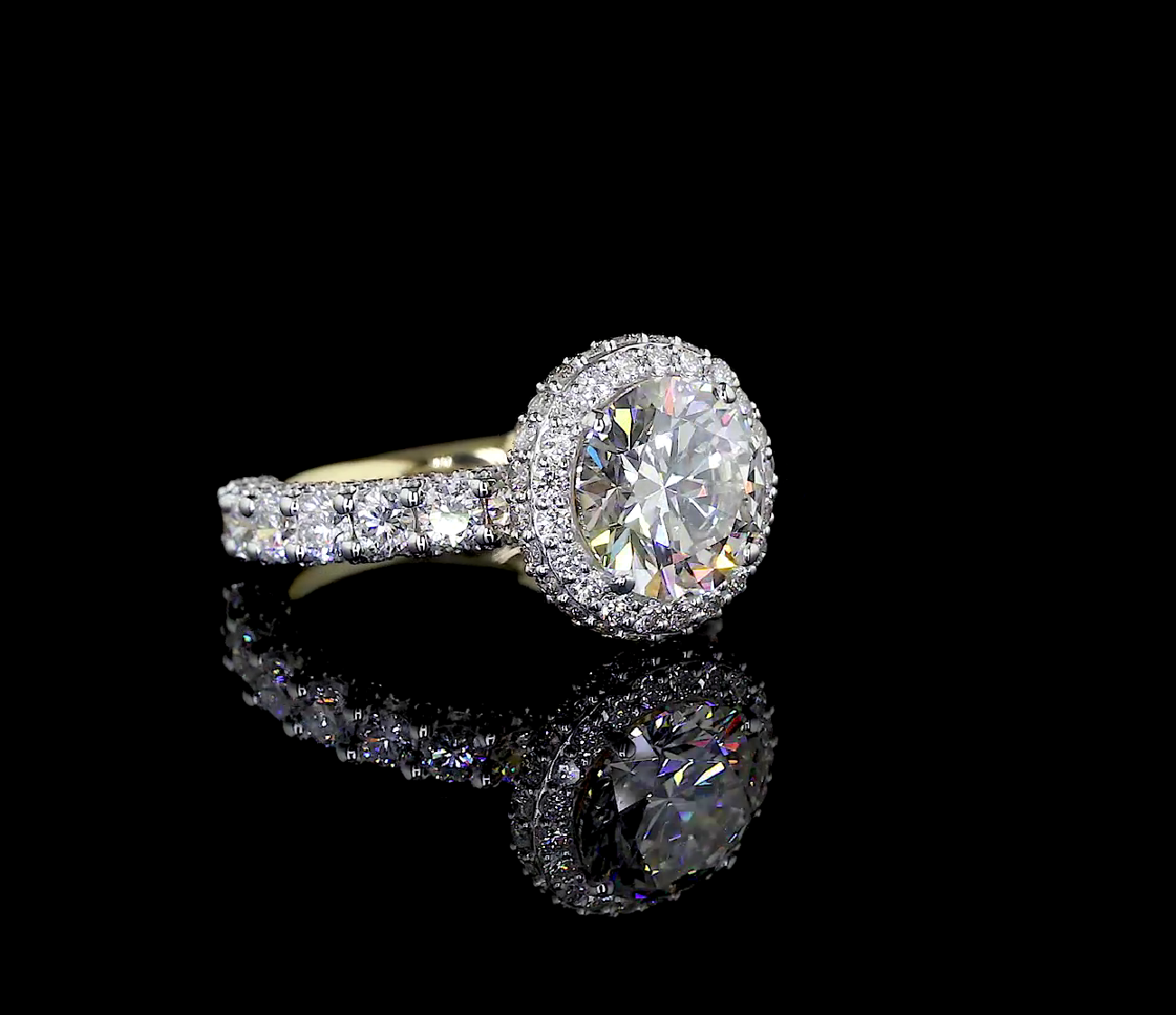 Double Halo Round Diamond Ring