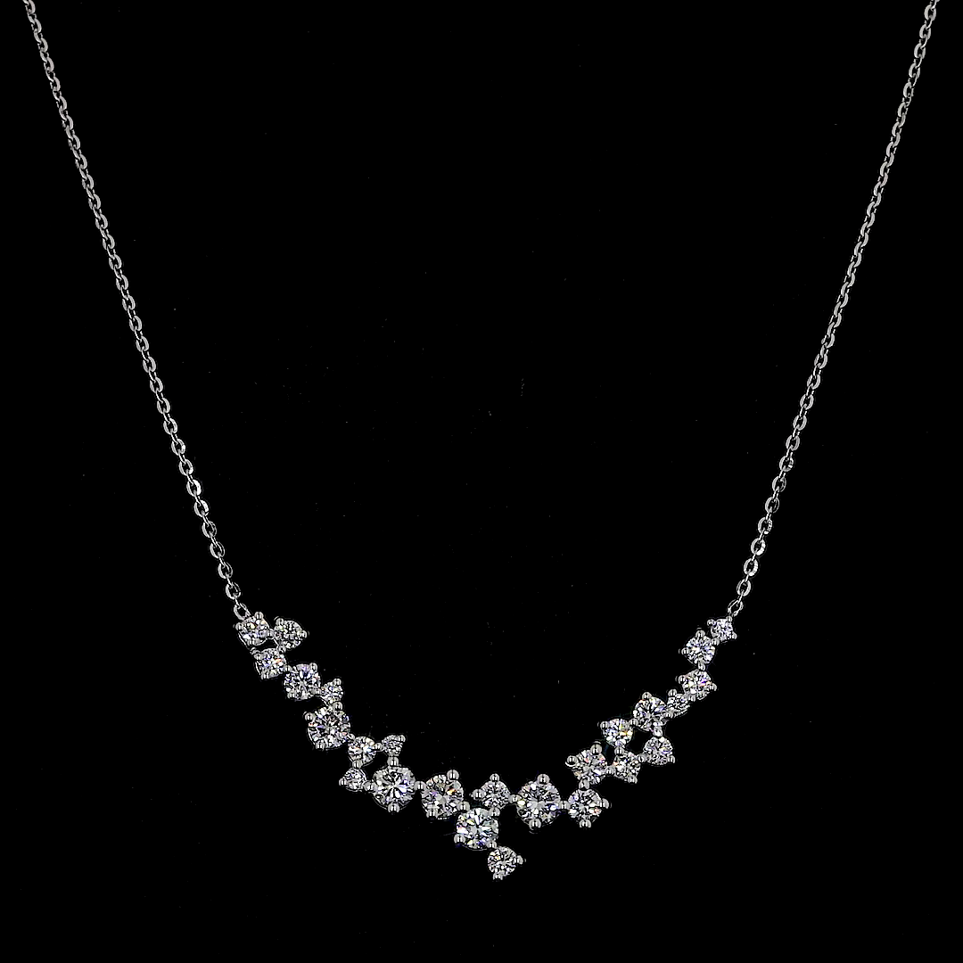 Diamond Vine Pendant in 18K White Gold