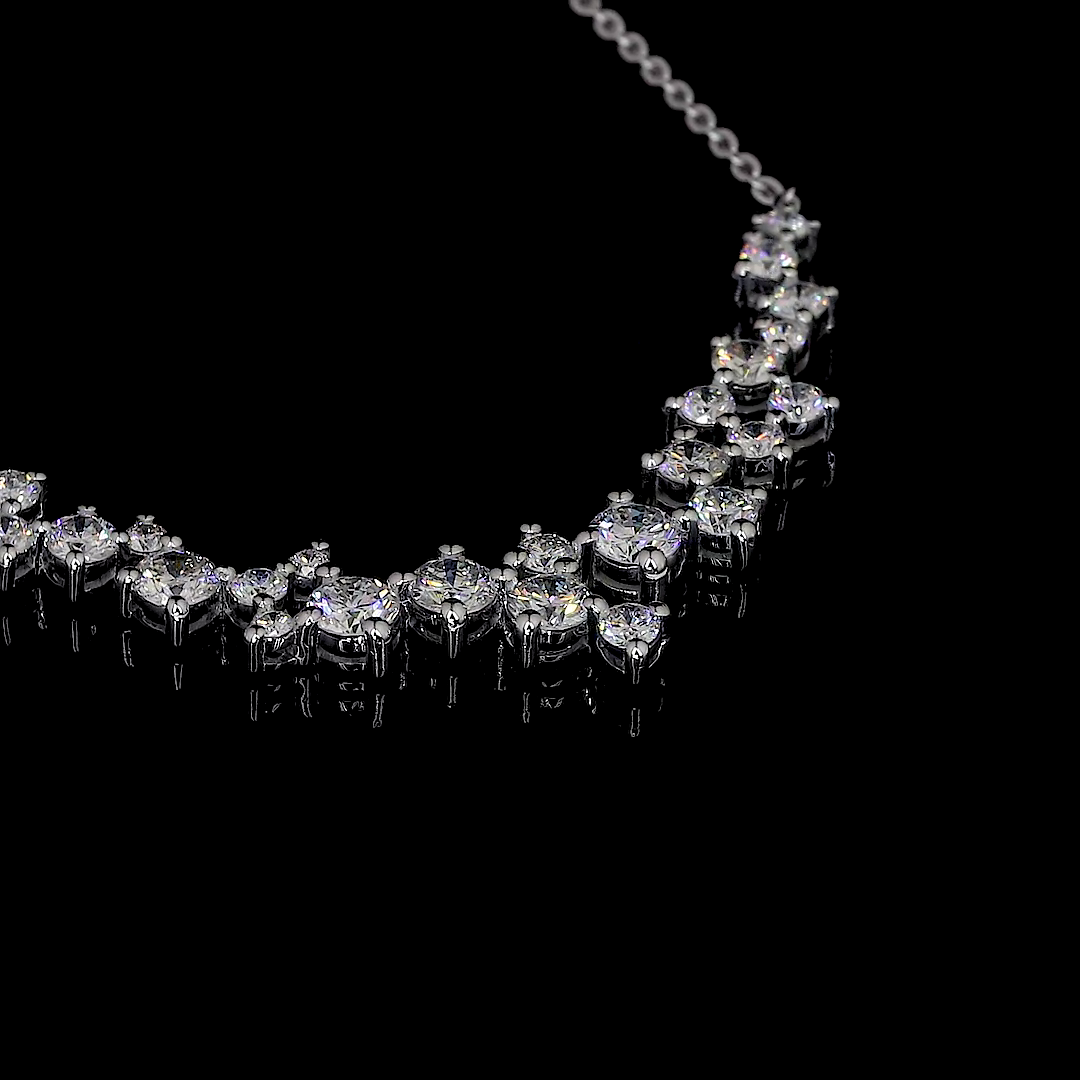 Diamond Vine Pendant in 18K White Gold