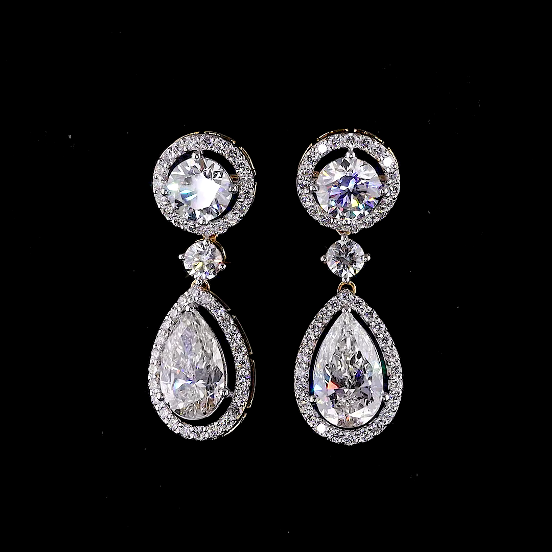 Elegant Teardrop Diamond Necklace & Earring Set