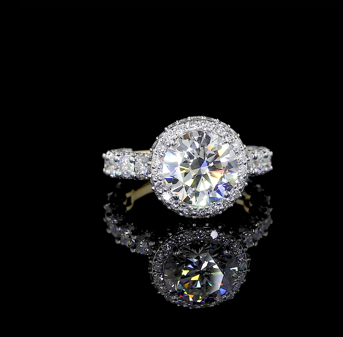 Double Halo Round Diamond Ring
