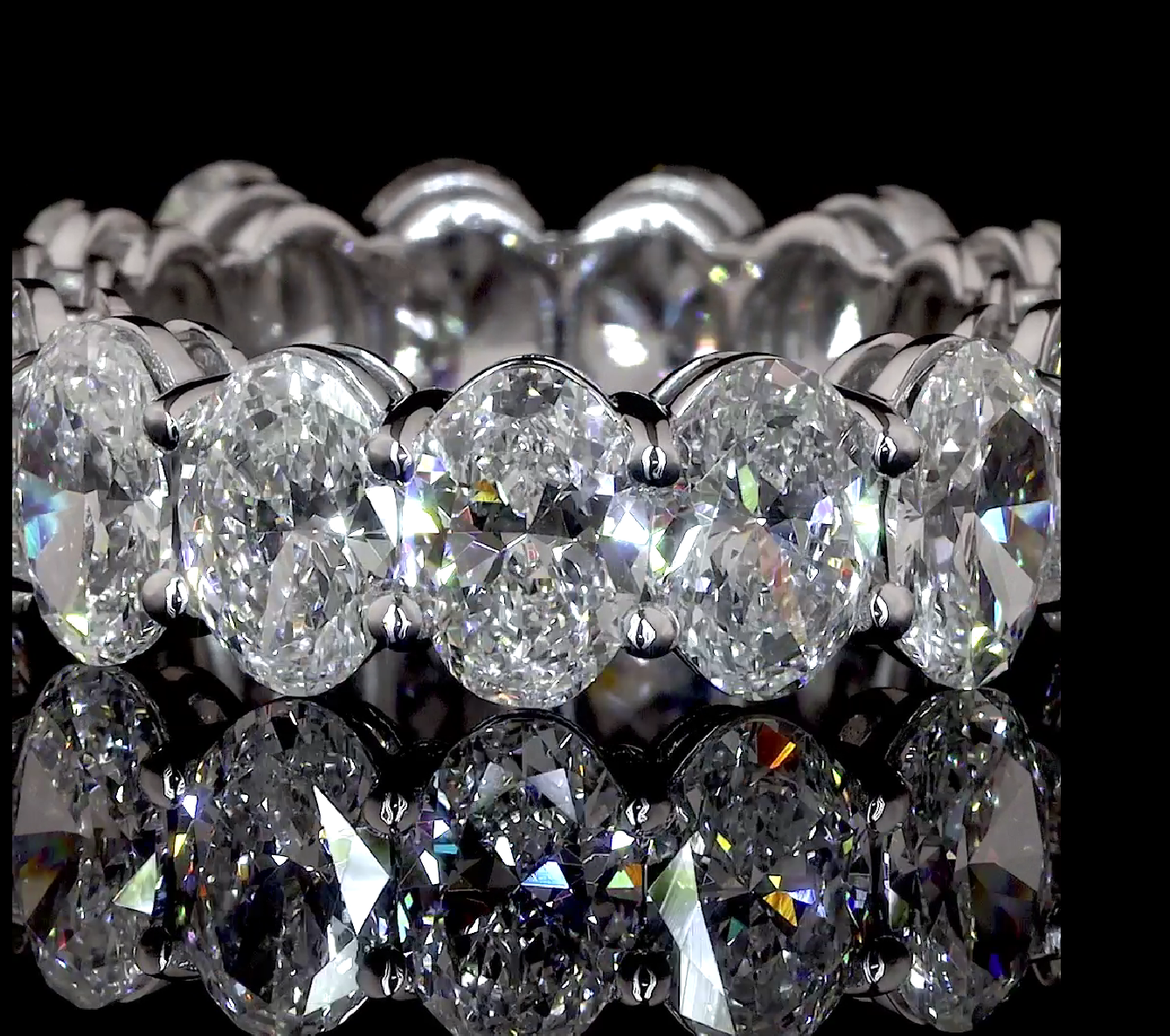 Oval Cut Diamond Eternity Band in White Gold